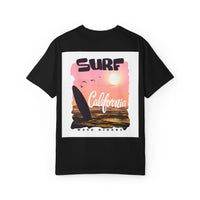 California Surf Graphic Tee - Unisex Garment-Dyed T-Shirt for Beach Lovers, Summer Vibes, Gift for Surfers, Casual Wear,