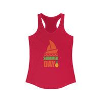 Summer Day Racerback Tank - Perfect for Beach Trips, Yoga, Festivals, and Summer Fun, Ladies' Casual Wear, Gift Idea