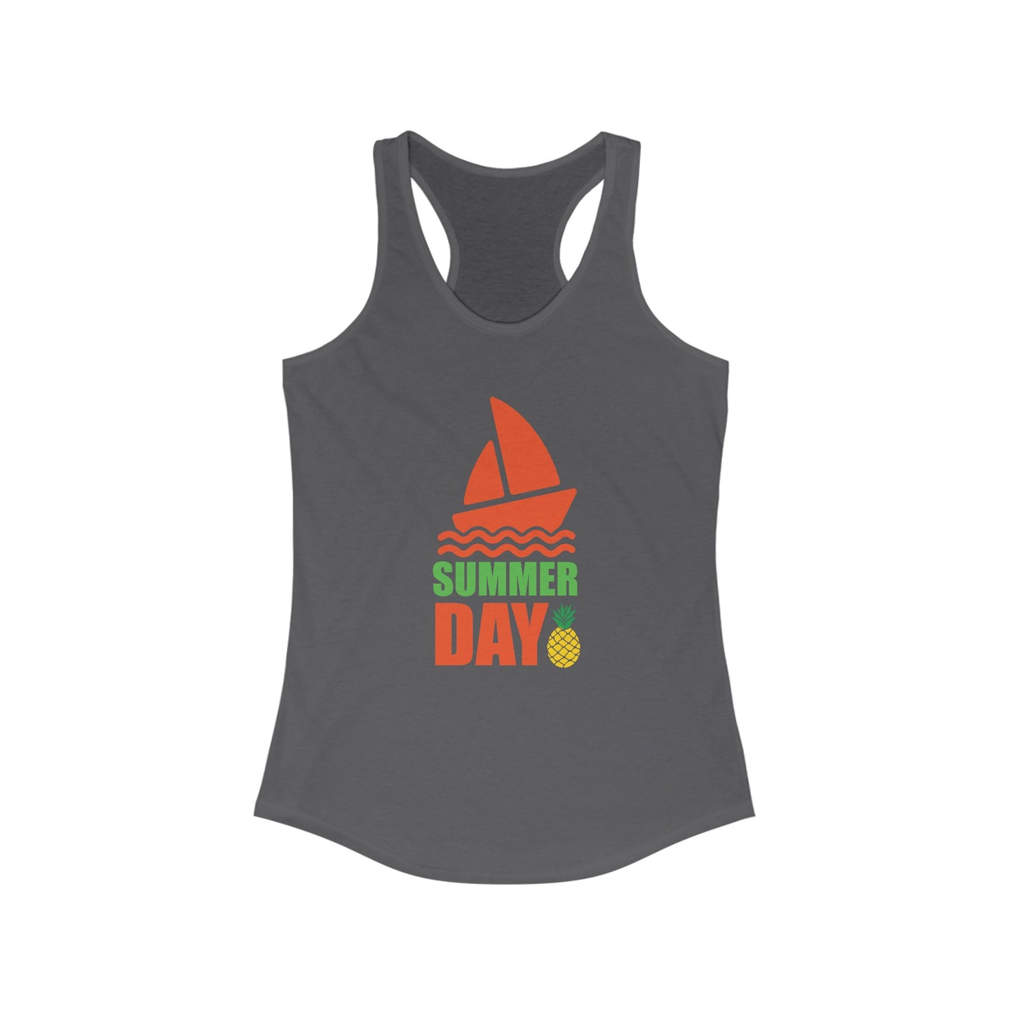 Summer Day Racerback Tank - Perfect for Beach Trips, Yoga, Festivals, and Summer Fun, Ladies' Casual Wear, Gift Idea