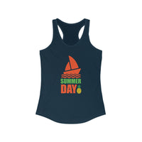 Summer Day Racerback Tank - Perfect for Beach Trips, Yoga, Festivals, and Summer Fun, Ladies' Casual Wear, Gift Idea