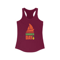 Summer Day Racerback Tank - Perfect for Beach Trips, Yoga, Festivals, and Summer Fun, Ladies' Casual Wear, Gift Idea