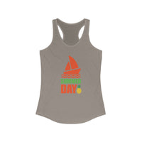 Summer Day Racerback Tank - Perfect for Beach Trips, Yoga, Festivals, and Summer Fun, Ladies' Casual Wear, Gift Idea