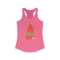 Summer Day Racerback Tank - Perfect for Beach Trips, Yoga, Festivals, and Summer Fun, Ladies' Casual Wear, Gift Idea