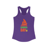 Summer Day Racerback Tank - Perfect for Beach Trips, Yoga, Festivals, and Summer Fun, Ladies' Casual Wear, Gift Idea