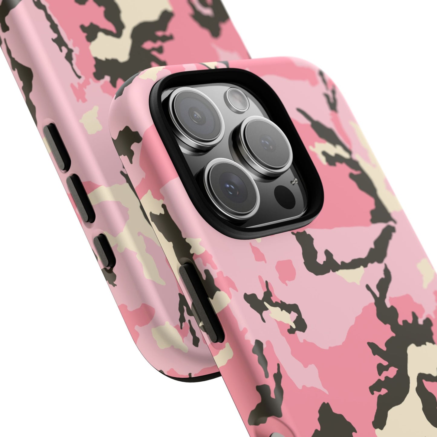 Stylish Tough Phone Case – Pink Camo Design for Bold Protection  Make a statement while keeping your phone safe with this eye-catching pink camouflage case that blends fashion with durability.