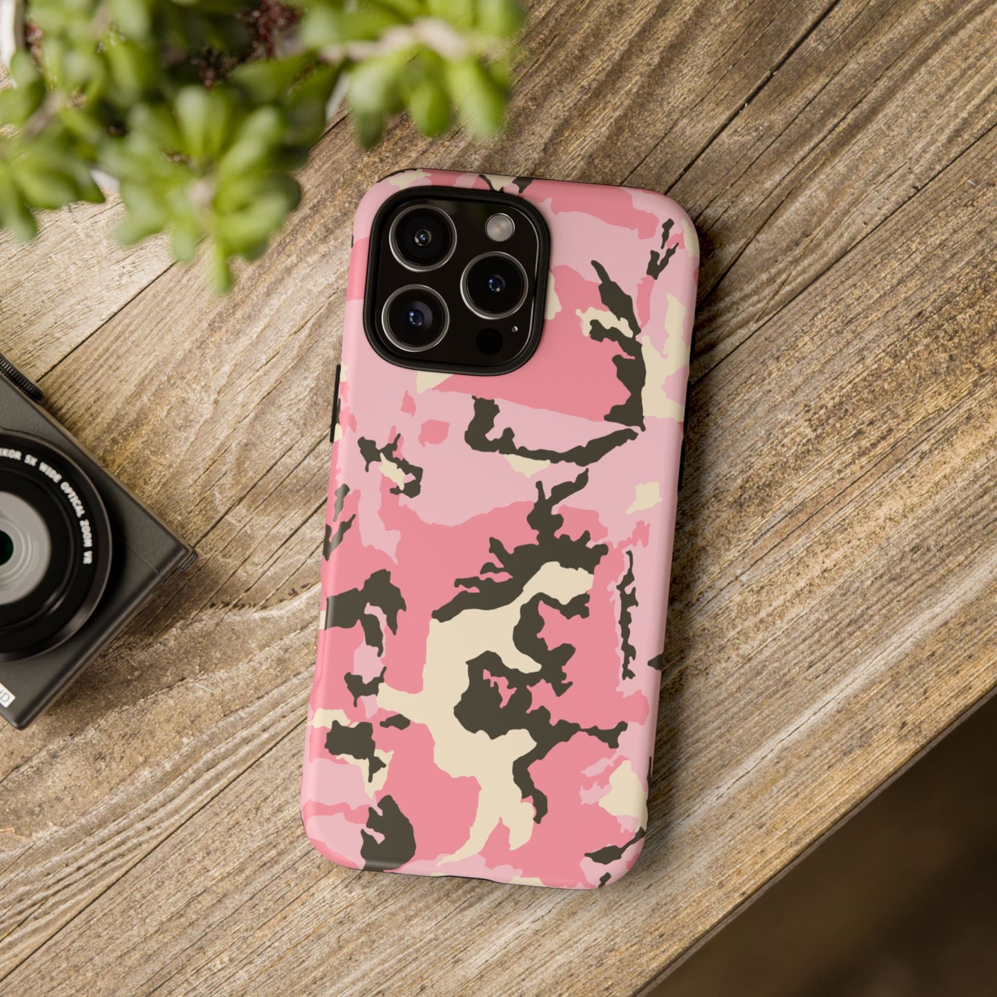 Stylish Tough Phone Case – Pink Camo Design for Bold Protection  Make a statement while keeping your phone safe with this eye-catching pink camouflage case that blends fashion with durability.