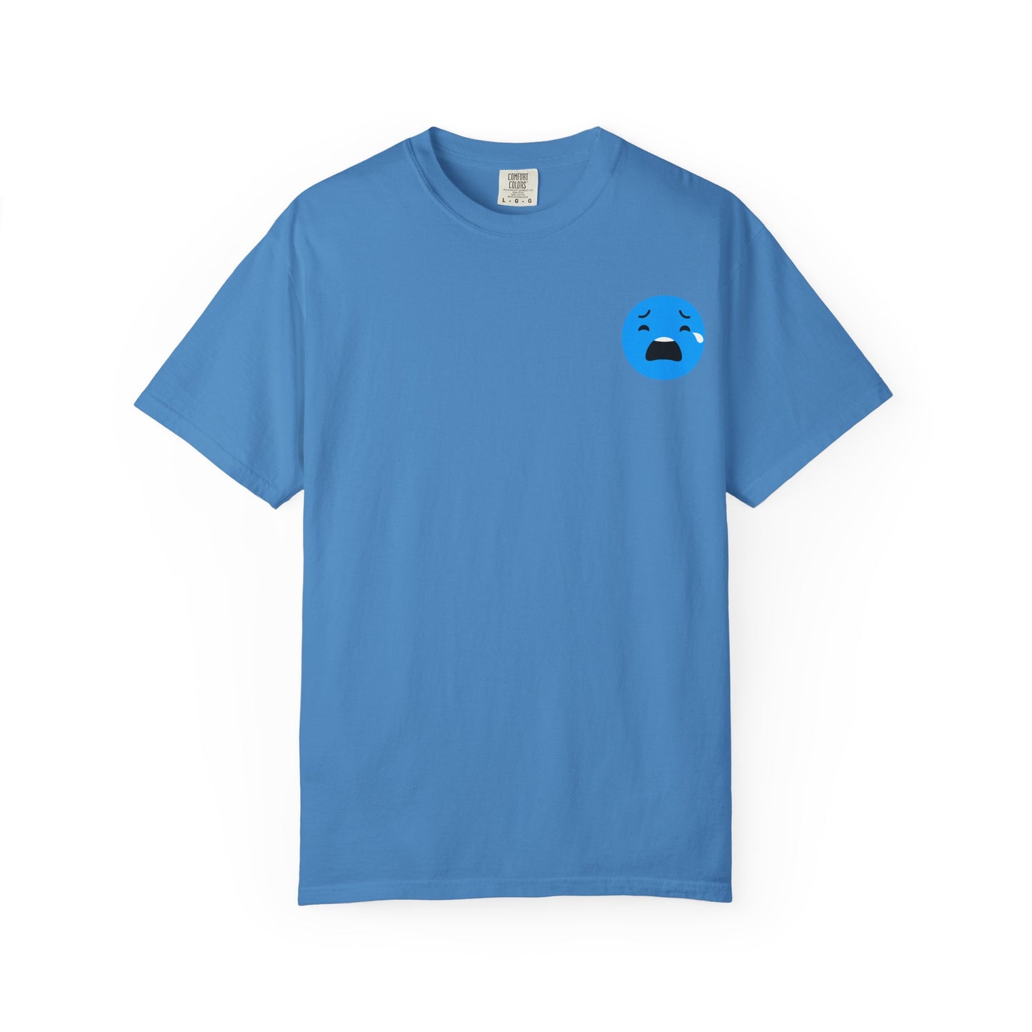 Unisex Garment-Dyed T-Shirt with Sad Emoji Design