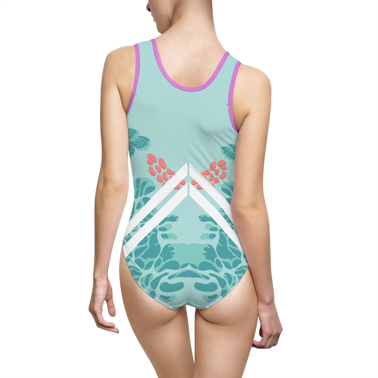 Tropical Floral Women's Swimsuit - Classic One-Piece with Vibrant Design
