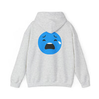 Emotional Expression Hoodie - Unisex Heavy Blend with Sad Face Design