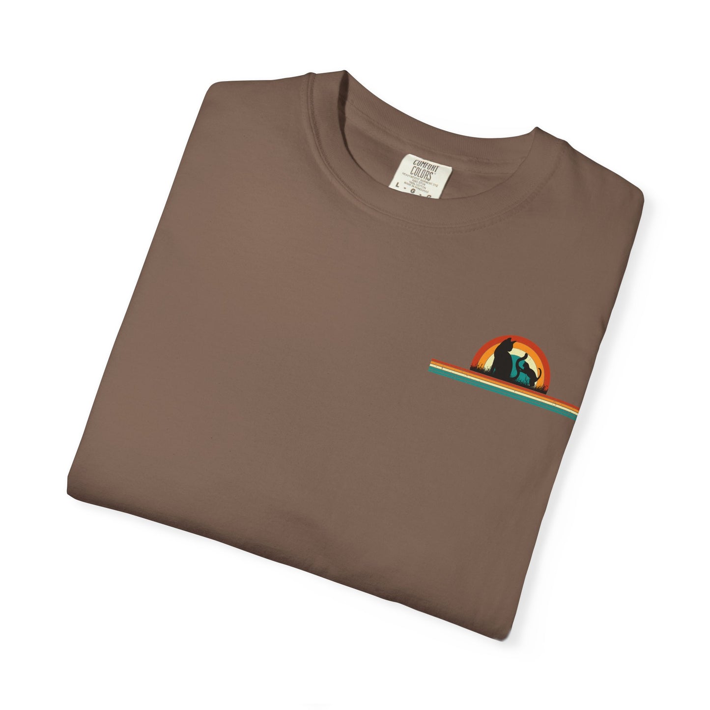 Unisex Cat & Dog Sunset Graphic T-Shirt - Casual Animal Lover Tee
