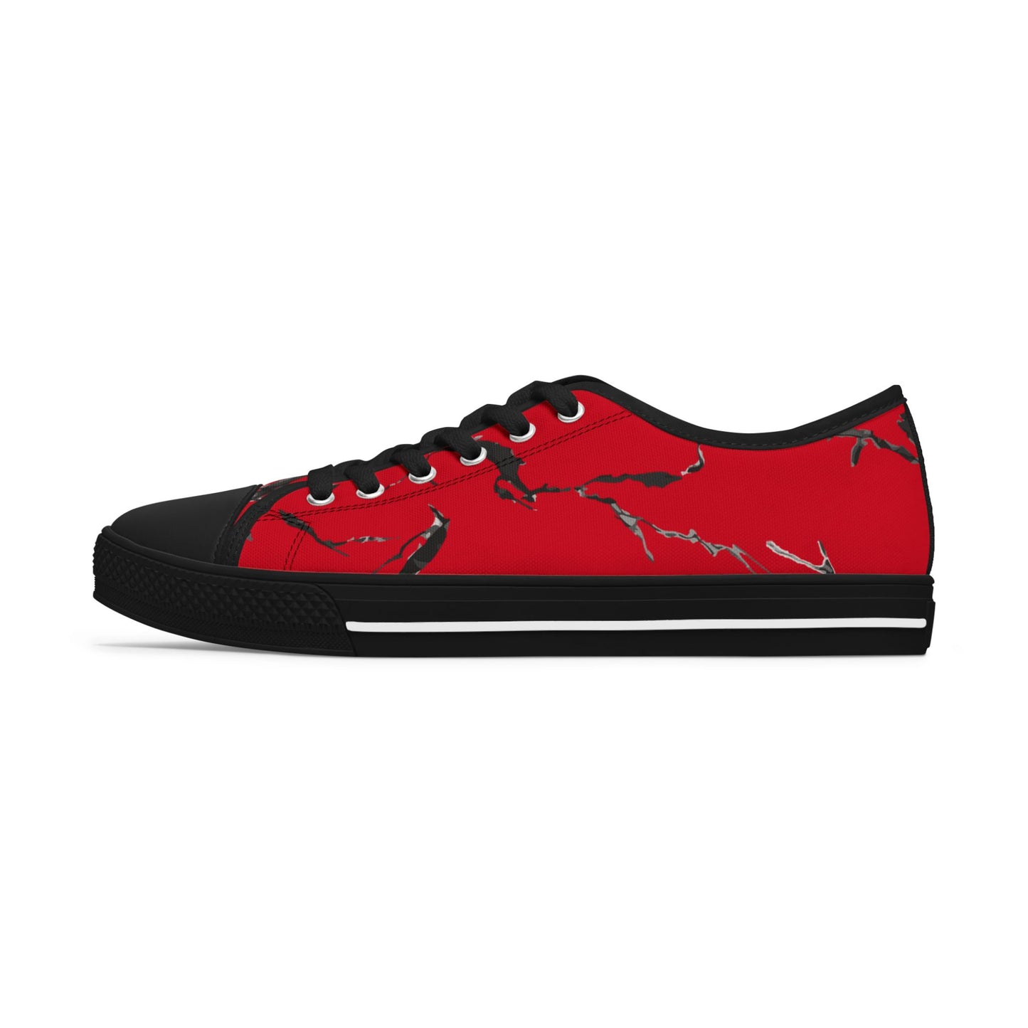 Bold Red Women&#039;s Low Top Sneakers - Stylish & Unique Casual Footwear