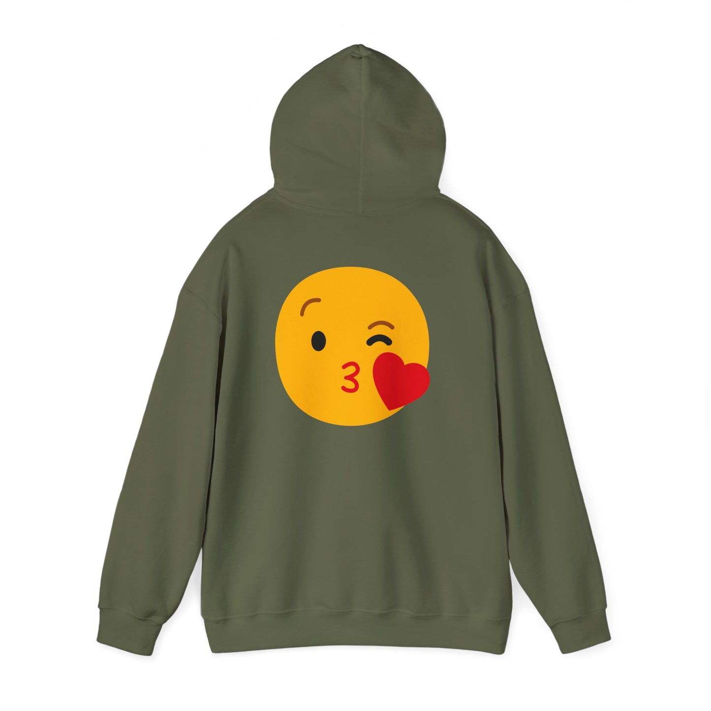 Kiss Emoji Hooded Sweatshirt | Unisex Heavy Blend™