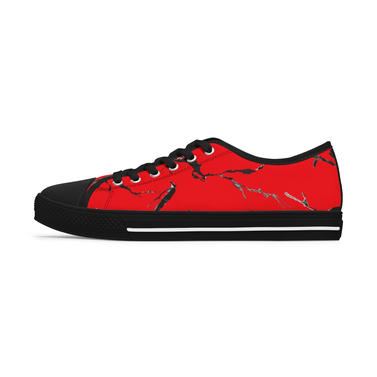 Vibrant Women’s Low Top Sneakers with Abstract Red Design