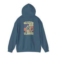 God Created Beer Hoodie, Marine Sweatshirt - Funny Drinking Gift, Unisex Pullover, Alcohol Lover, Birthday Present, Cool