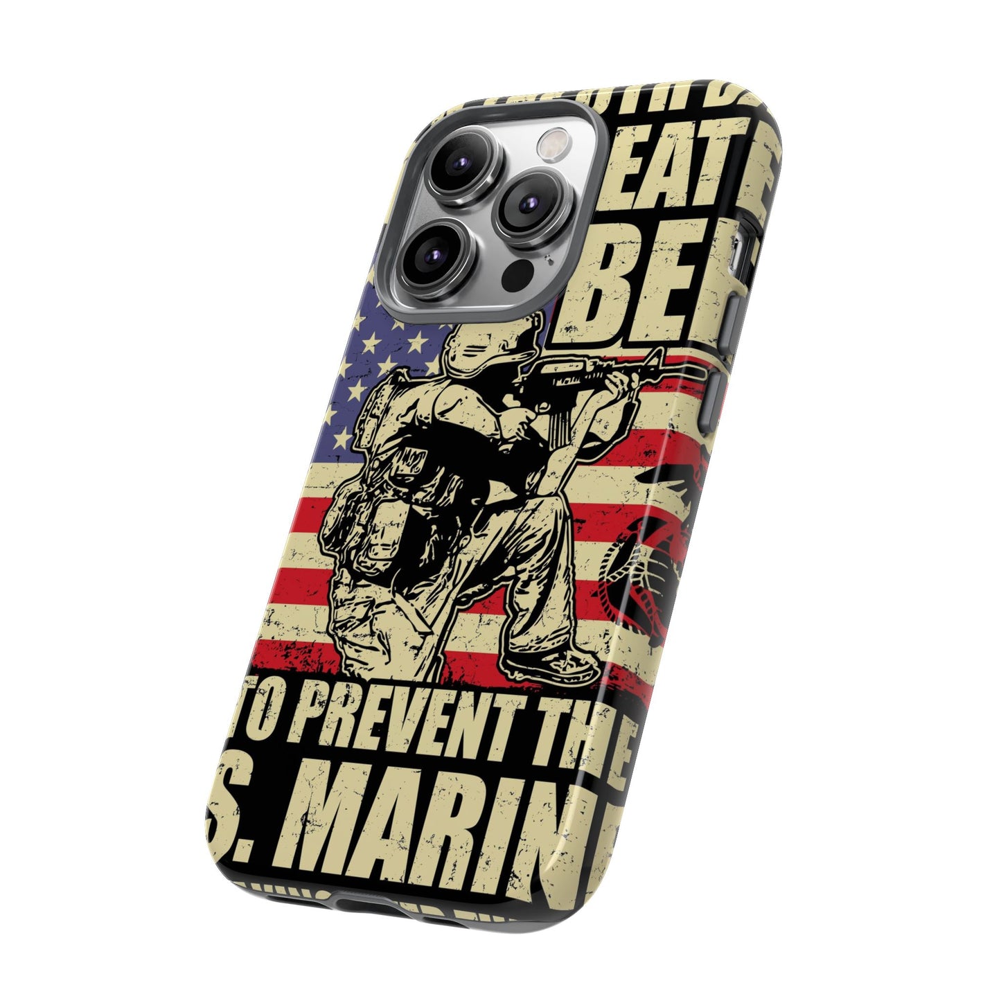 Military-Themed Phone Case - 'God Created Beer' Design