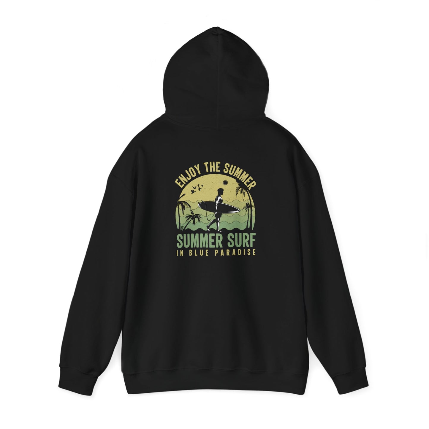 Summer Surf Vibes Hoodie – Unisex Heavy Blend™ Sweatshirt for Beach Lovers, Perfect Gift for Surfing, Casual Wear, Summer