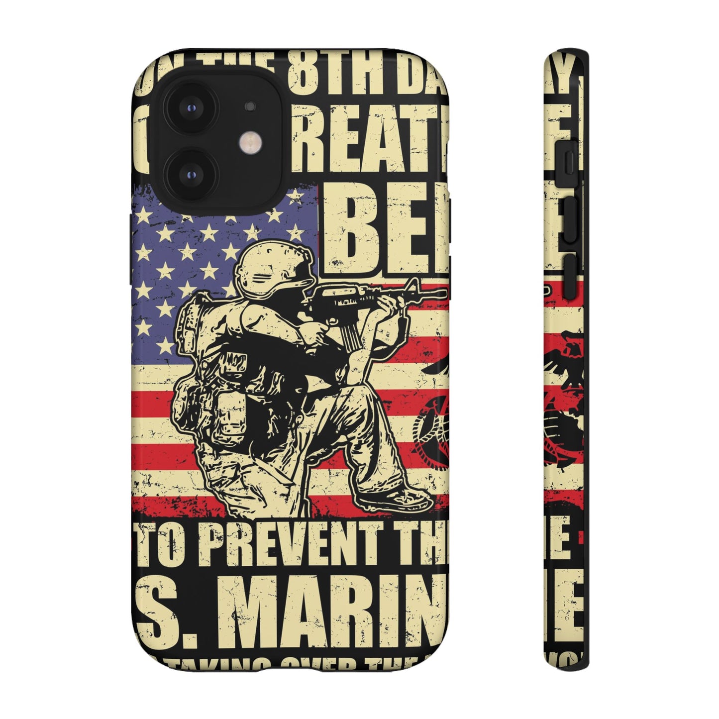 Military-Themed Phone Case - 'God Created Beer' Design
