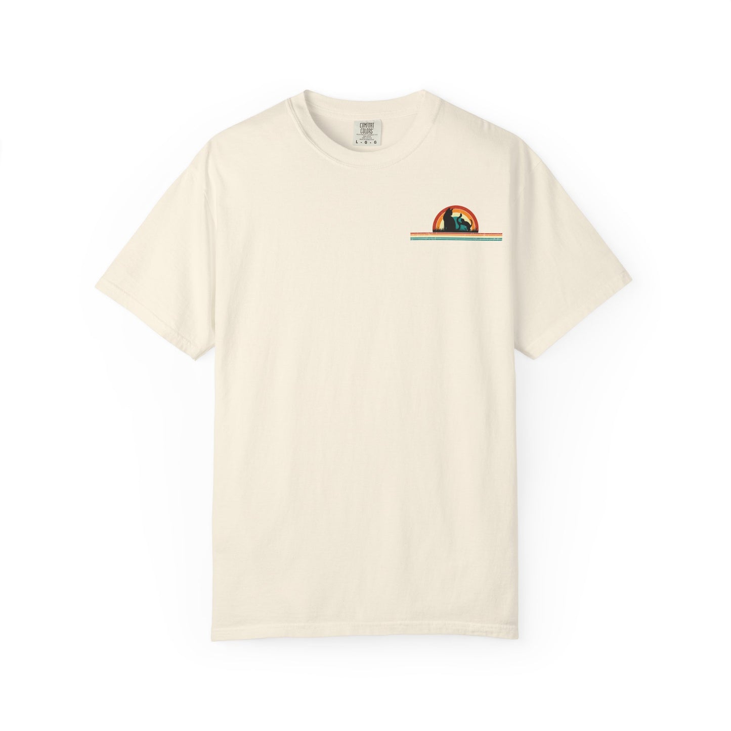 Unisex Cat & Dog Sunset Graphic T-Shirt - Casual Animal Lover Tee