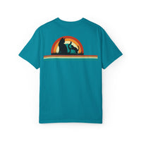 Unisex Cat & Dog Sunset Graphic T-Shirt - Casual Animal Lover Tee