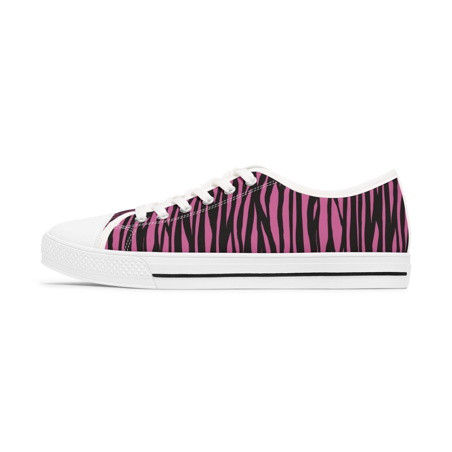 Fierce Pink Zebra Print Women's Low Top Sneakers - Trendy Casual Footwear
