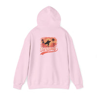 Surfing Vibes Hooded Sweatshirt, Beachwear, Gift for Surfers, Summer Fashion, Casual Wear, Coastal Style
