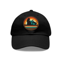 Cats and Sunset Dad Hat - Vintage Leather Patch Cap