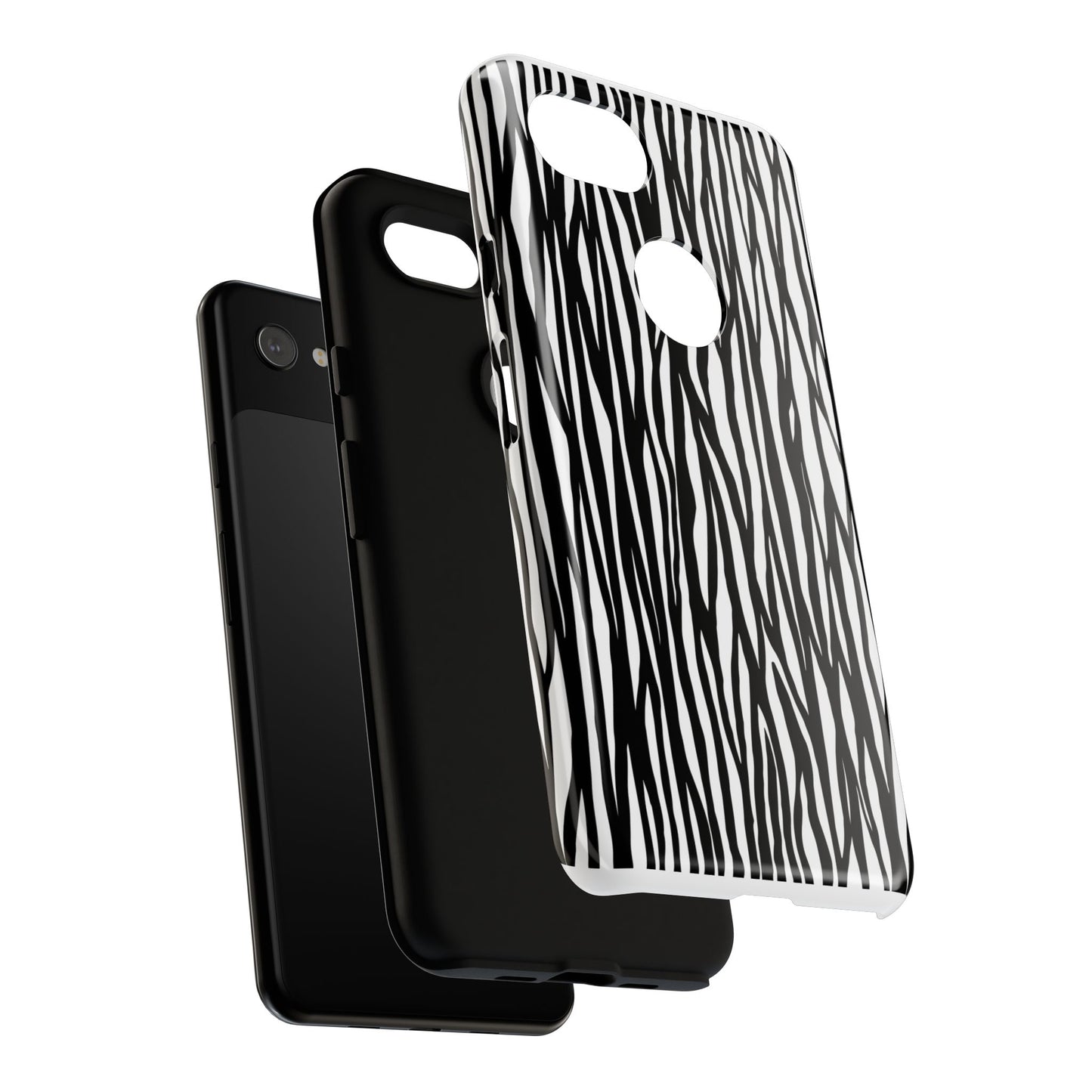 Tough Cases: Stylish Black and White Zebra Print Phone Case