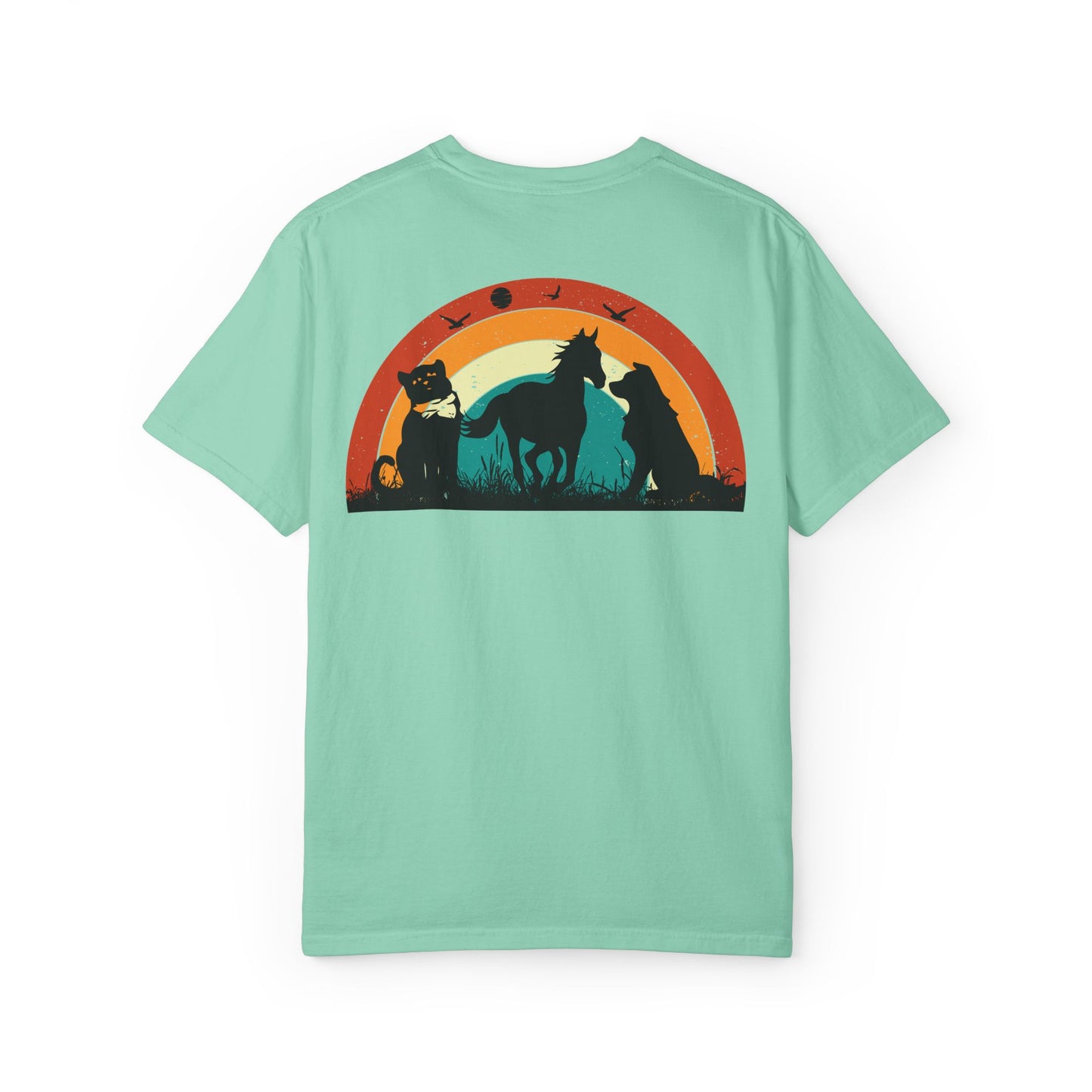 Rainbow Animal Scene Unisex T-Shirt - Nature Lover's Gift
