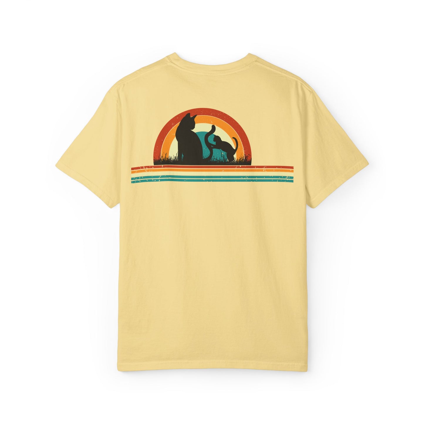 Unisex Cat & Dog Sunset Graphic T-Shirt - Casual Animal Lover Tee