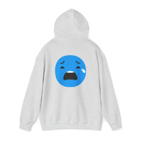 Emotional Expression Hoodie - Unisex Heavy Blend with Sad Face Design