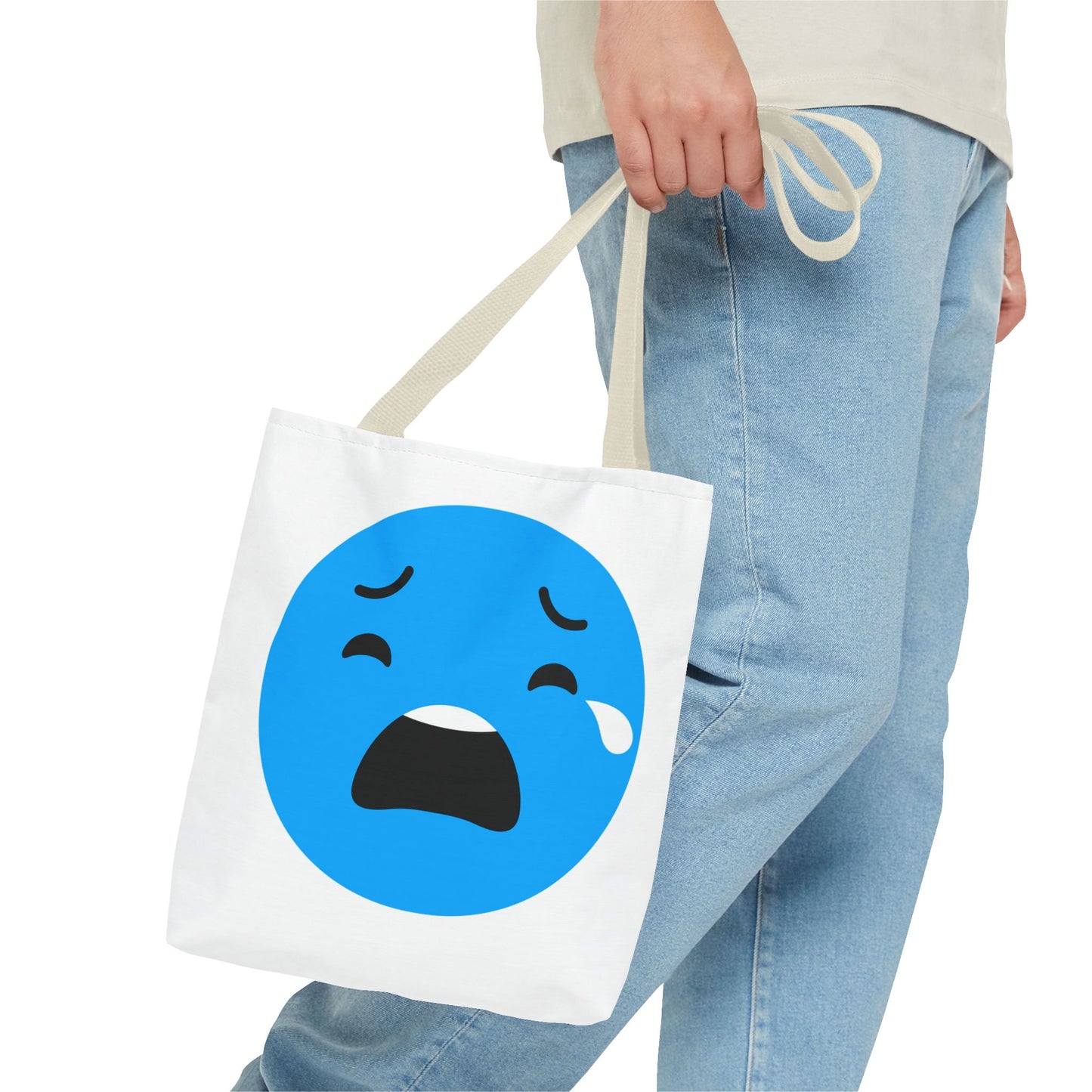 Emotional Expression Tote Bag - Cute Sad Face Design