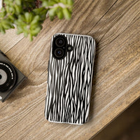 Tough Cases: Stylish Black and White Zebra Print Phone Case