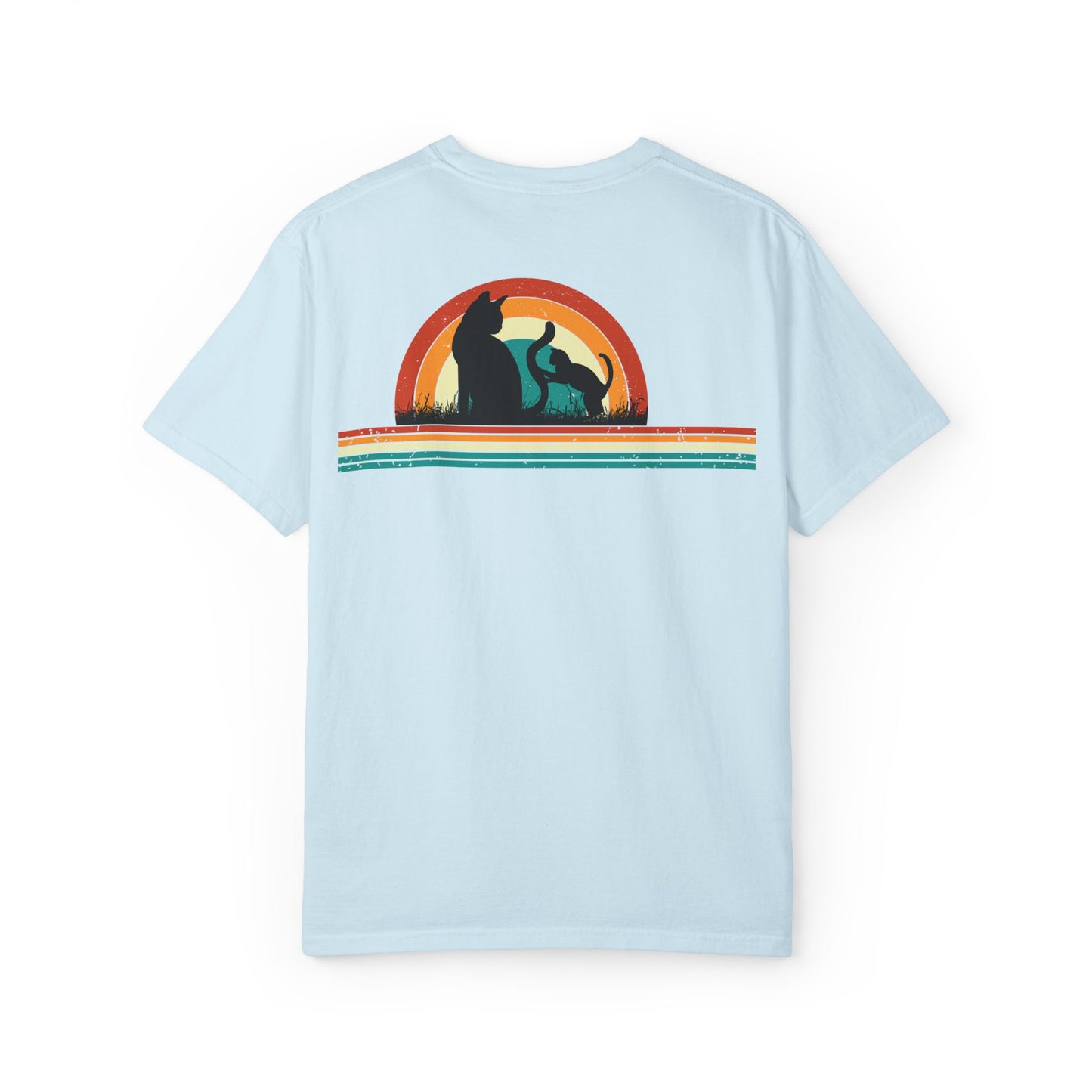 Unisex Cat & Dog Sunset Graphic T-Shirt - Casual Animal Lover Tee