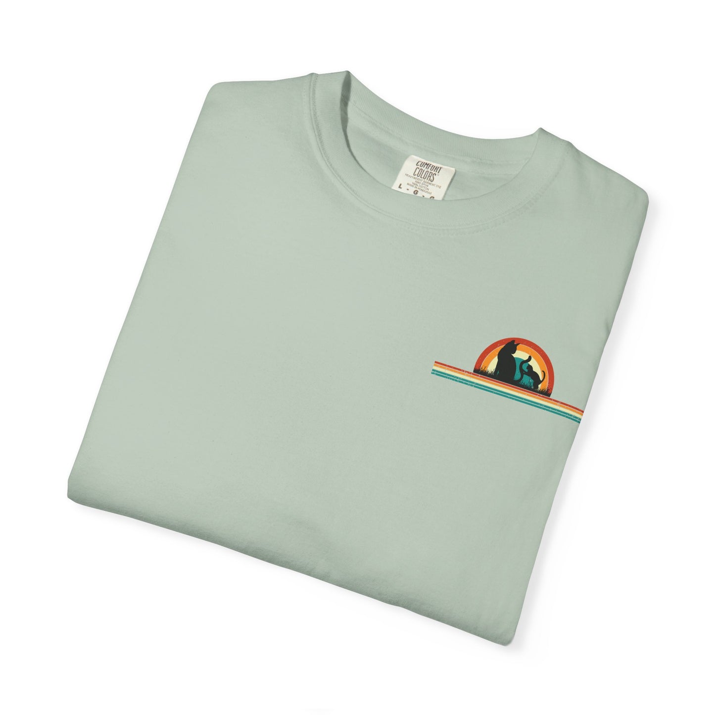 Unisex Cat & Dog Sunset Graphic T-Shirt - Casual Animal Lover Tee