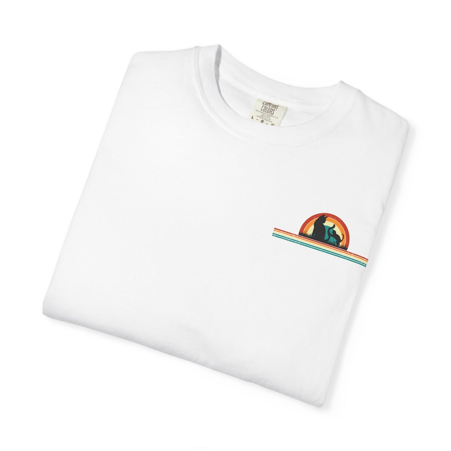 Unisex Cat & Dog Sunset Graphic T-Shirt - Casual Animal Lover Tee
