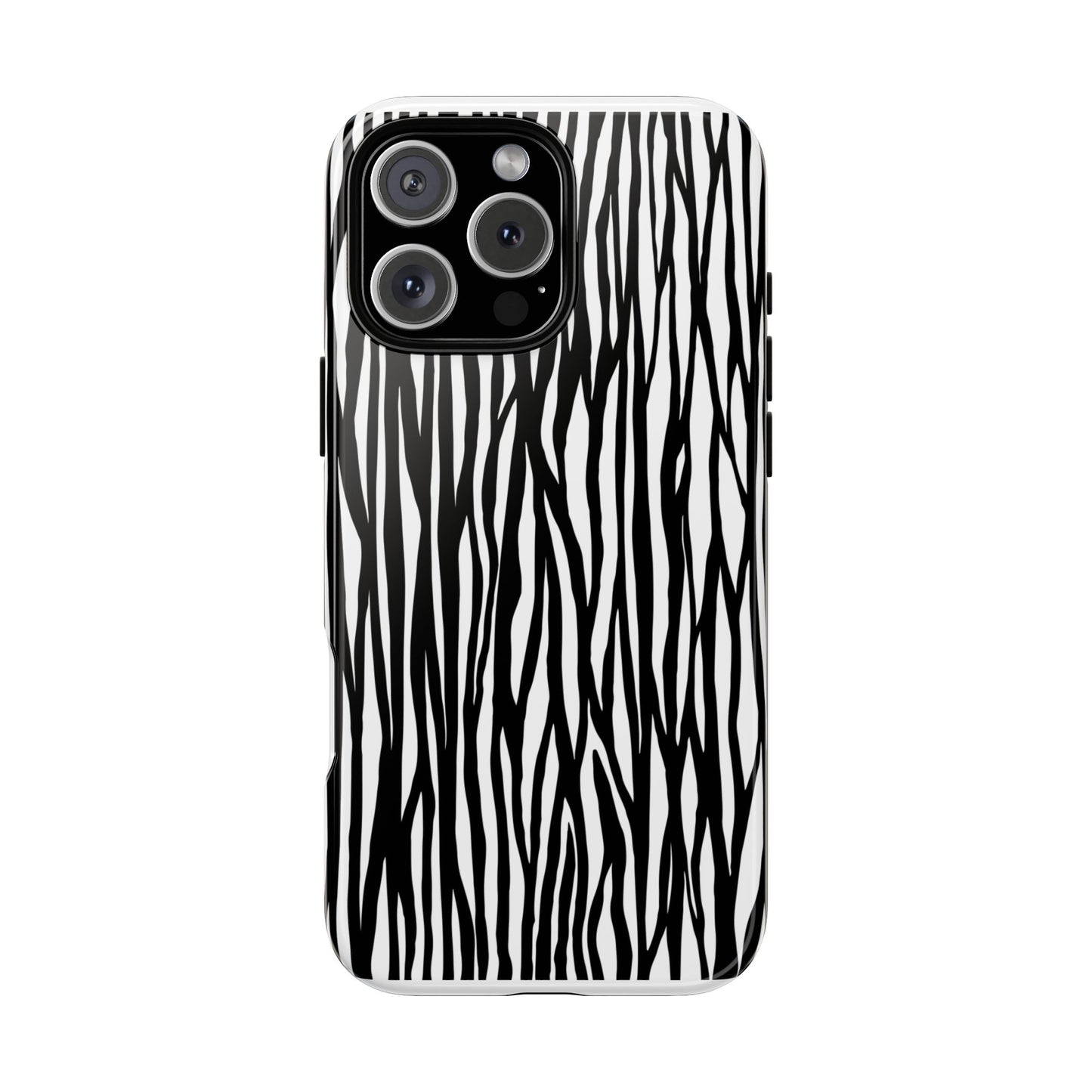 Tough Cases: Stylish Black and White Zebra Print Phone Case