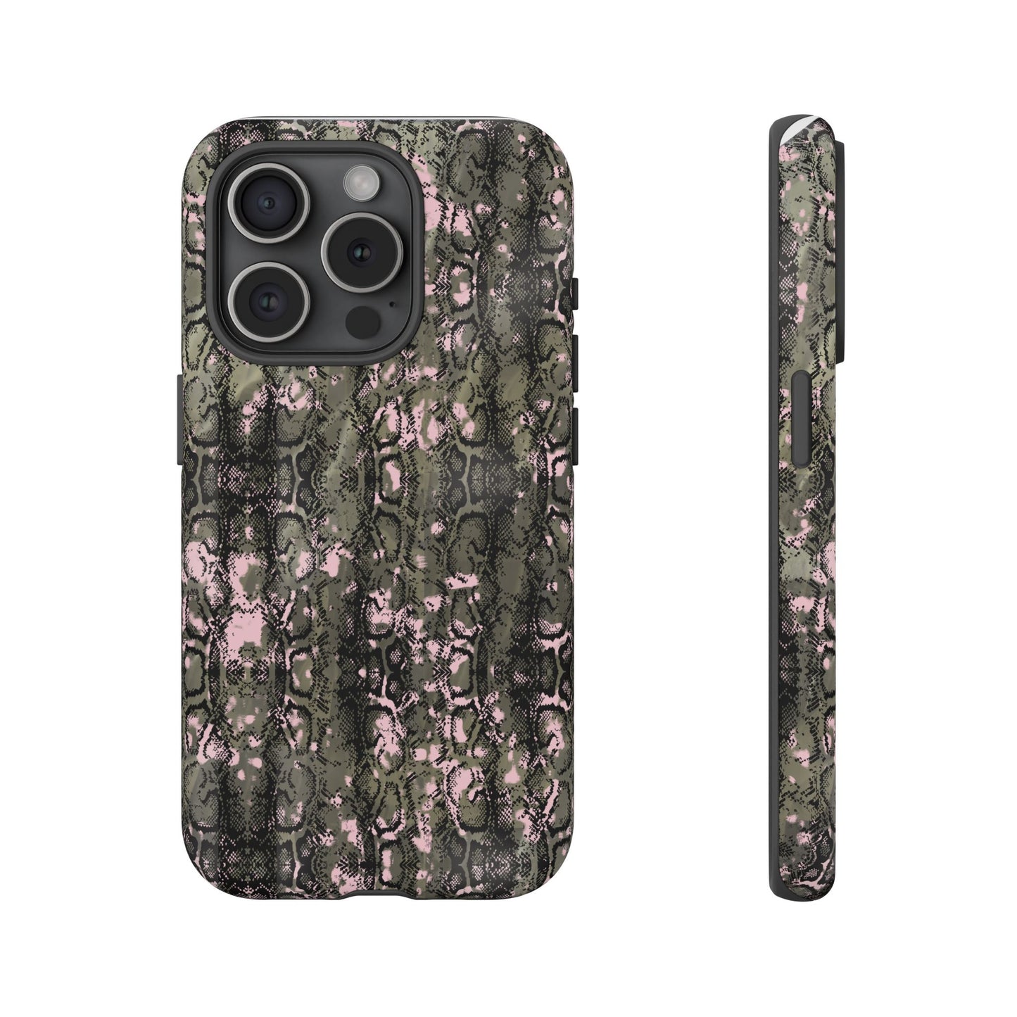 Camo Snake Pattern Phone Case – Rugged Protection Meets Bold Style  Turn heads while protecting your phone with this fierce camo snake pattern case—where urban edge meets outdoor grit.