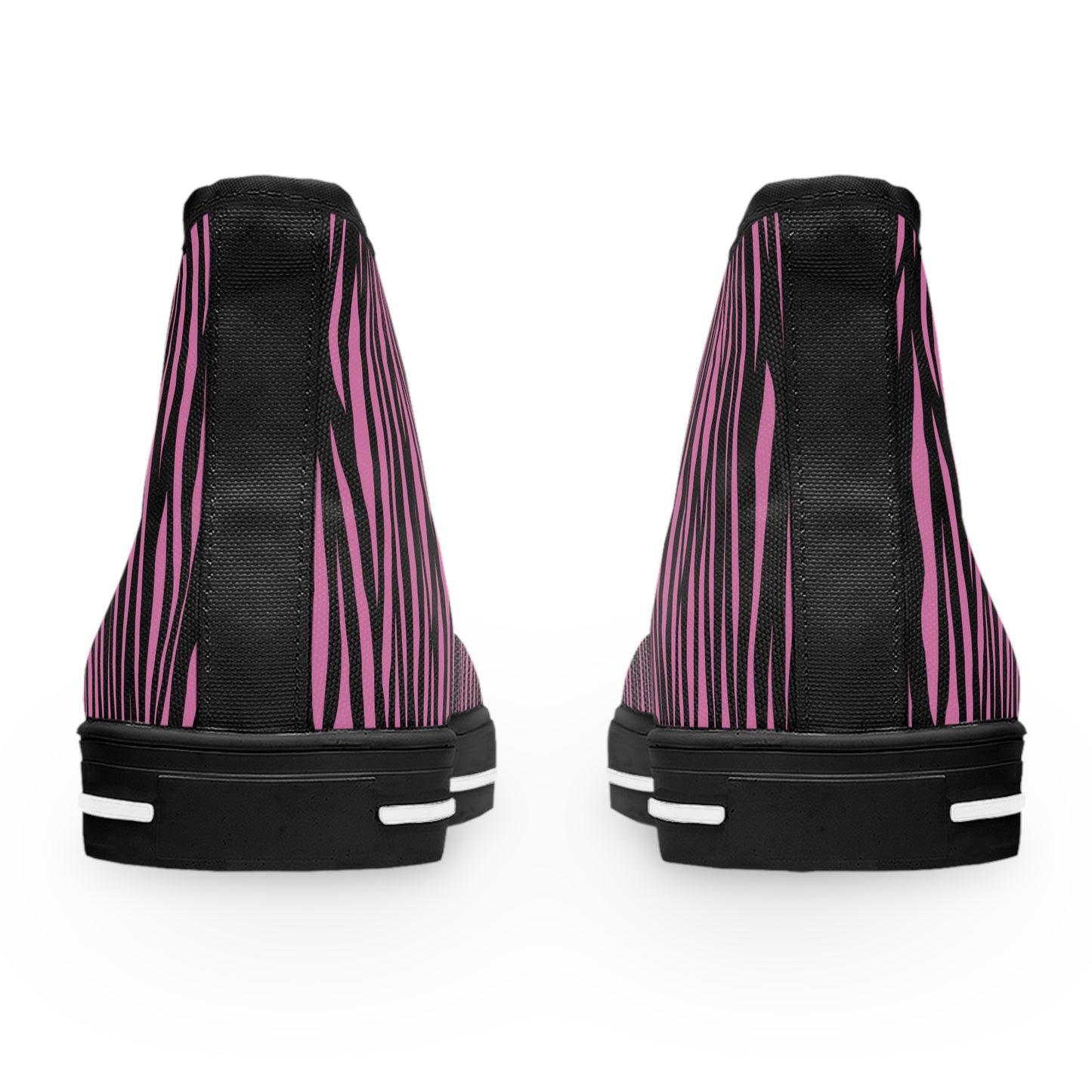 Fierce Pink Zebra High Top Sneakers for Women - Stylish and Edgy Footwear, Trendy Fashion, Unique Street Style, Gift for Her, Everyday Wear