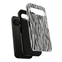 Tough Cases: Stylish Black and White Zebra Print Phone Case