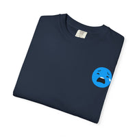Unisex Garment-Dyed T-Shirt with Sad Emoji Design