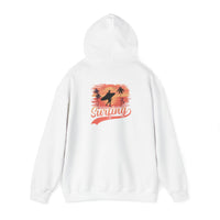 Surfing Vibes Hooded Sweatshirt, Beachwear, Gift for Surfers, Summer Fashion, Casual Wear, Coastal Style
