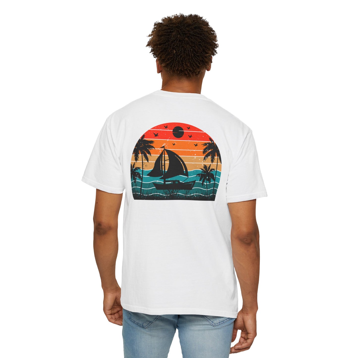 Sunset Sail Unisex Garment-Dyed T-Shirt | Beach Vibes Tee