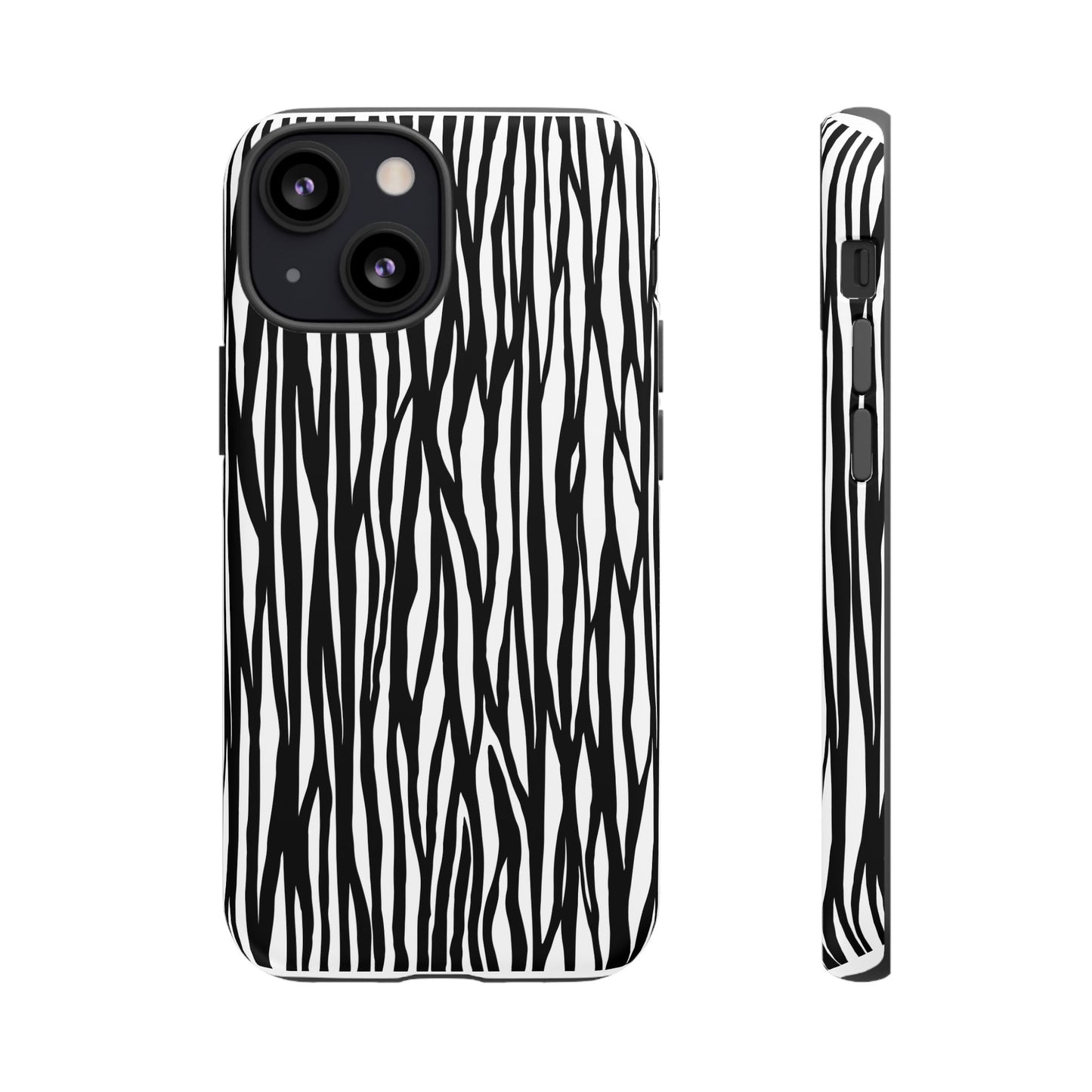 Tough Cases: Stylish Black and White Zebra Print Phone Case