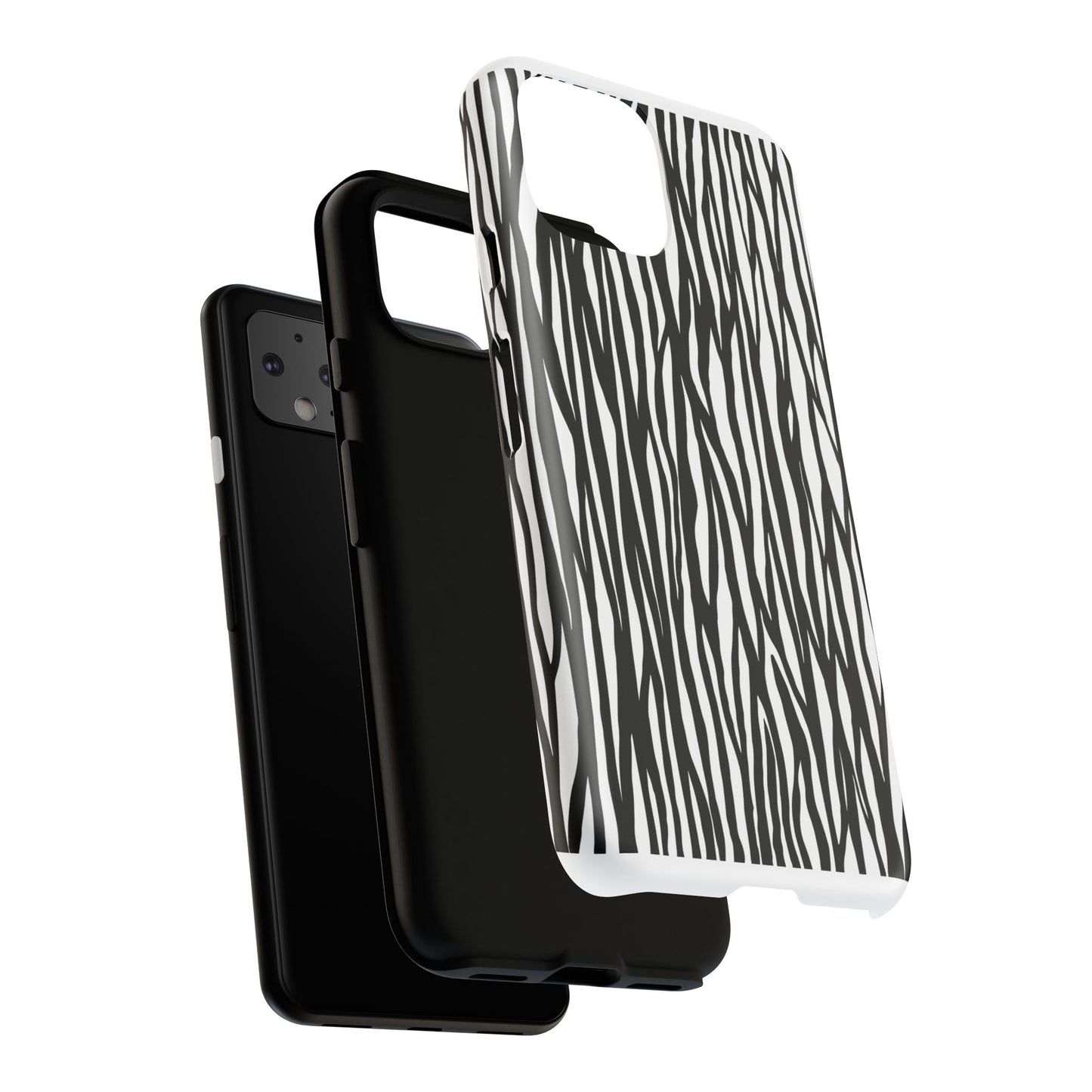 Tough Cases: Stylish Black and White Zebra Print Phone Case