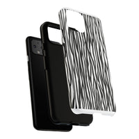 Tough Cases: Stylish Black and White Zebra Print Phone Case