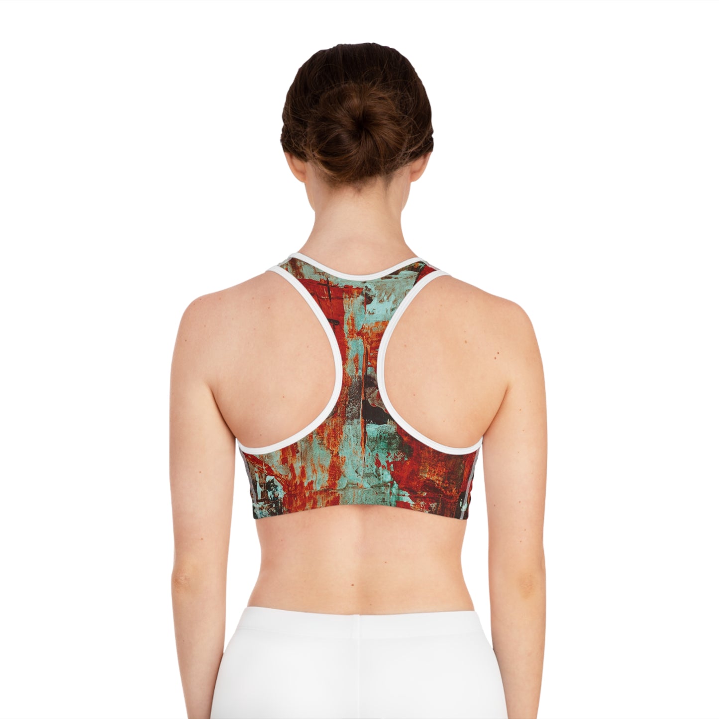 Vibrant Abstract Sports Bra for Fitness Enthusiasts