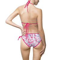 Vibrant Marble Print Women's Bikini Swimsuit - Perfect for Summer Beach Days