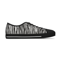 Trendy Zebra Print Low Top Sneakers for Women - Fashionable Casual Footwear