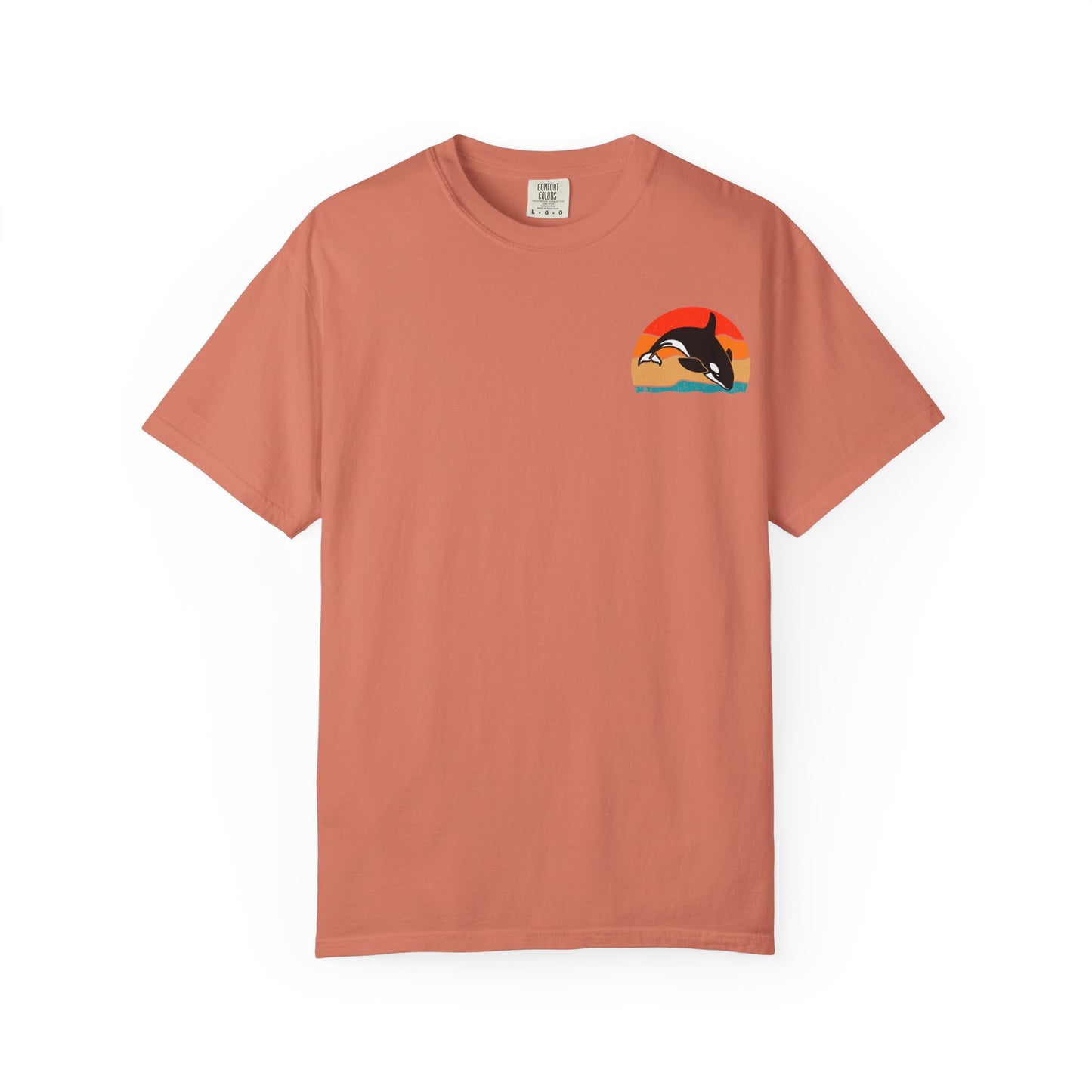 Whale Sunset Graphic T-Shirt - Unisex Garment-Dyed Tee for Ocean Lovers