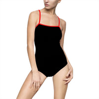 Classic Black Women's One-Piece Swimsuit with Elegant Design